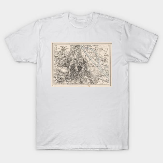 Vintage Map of Vienna Austria (1906) T-Shirt by Bravuramedia